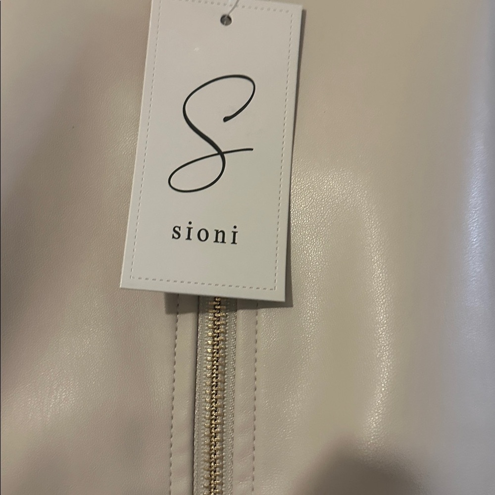 Celine Beige Bomber Jacket/sweater for Women , chest is faux leather! - Picture 5 of 5